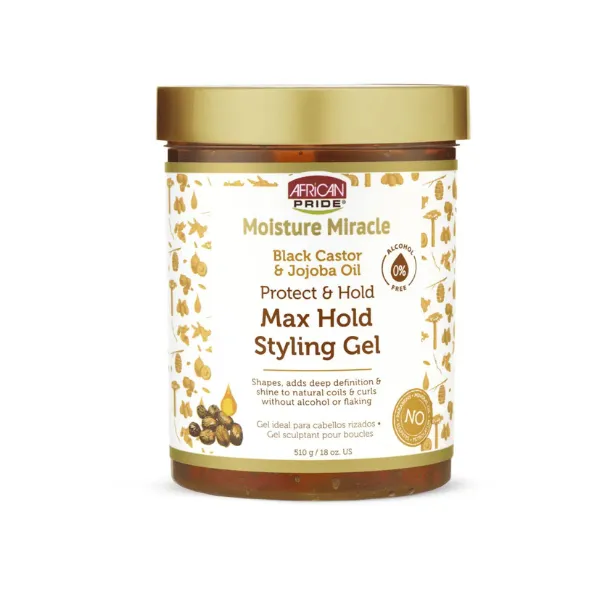 African Pride Moisture Miracle Black Castor and Jojoba Oil Gel 510g - Imagen 1